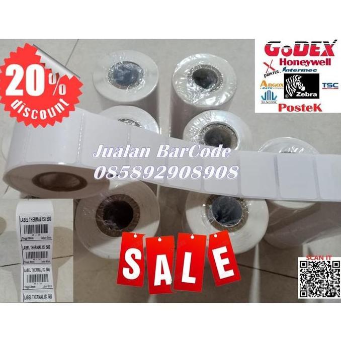 Label Sticker Thermal 40mm X 30mm / 40x30 / 4030 / 40 30