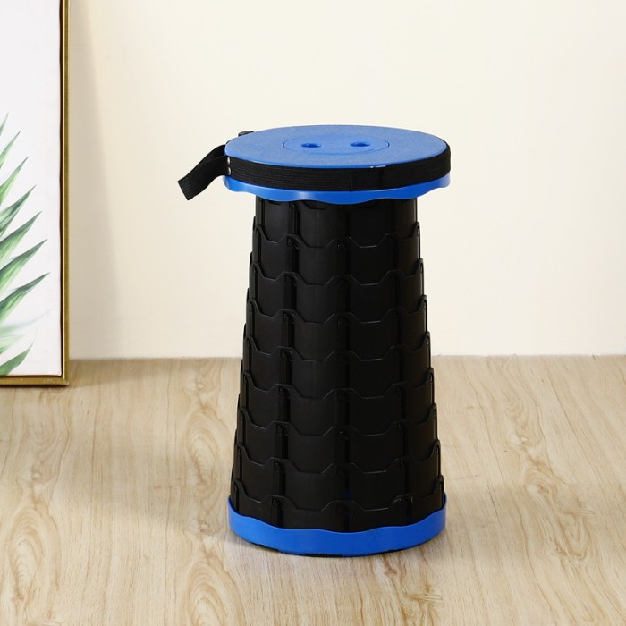 Kursi Lipat Bulat Portable Bangku Lipat Outdoor Kursi Pancing Plastik 150Kg - Deli Chair