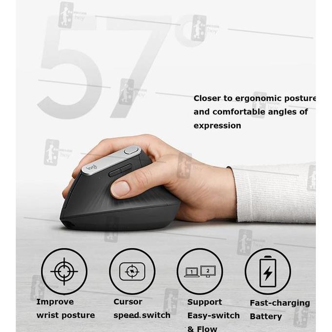 Logitech MX Vertical Advanced Ergonomic Premium Mouse 4000 DPI