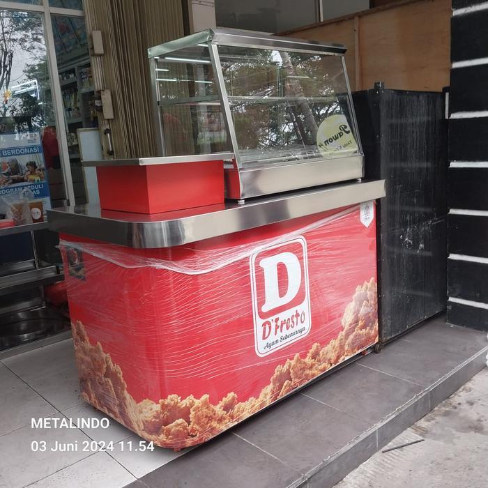 ETALASE FRIED CHICKEN STAINLES, FOOD WARMER, HOOTSANCK , DISPLAY WARMER FOOD. FOOD DISPLAY WARMER, E
