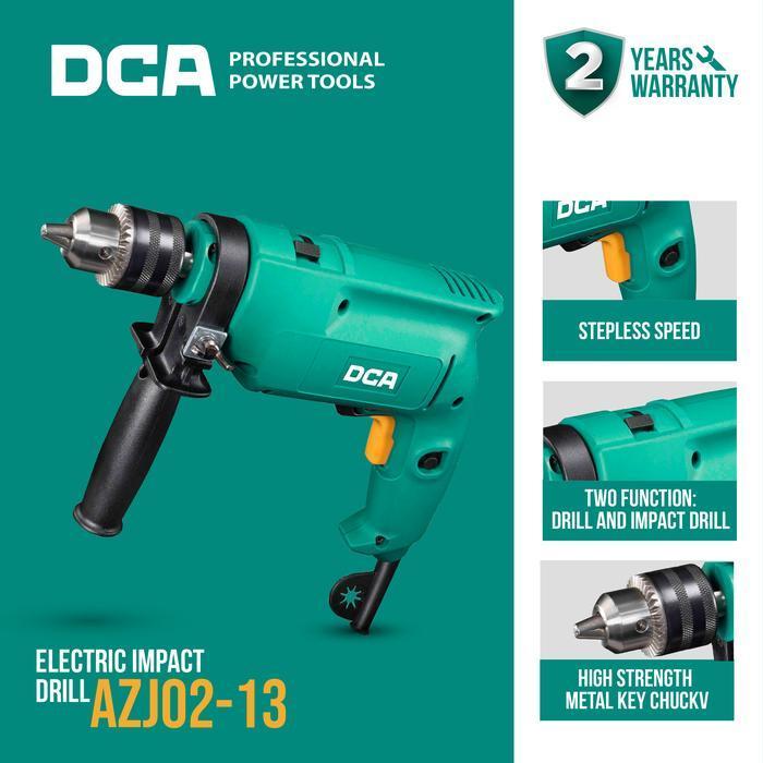 DCA Impact Drill / Bor Tangan Impact Listrik 500Watt 13mm AZJ02-13