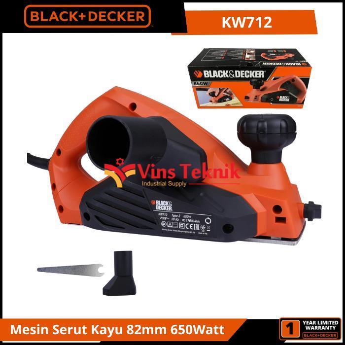 Black + Decker KW712 Mesin Serut Kayu Planer ketam 82MM 650Watt KW 712