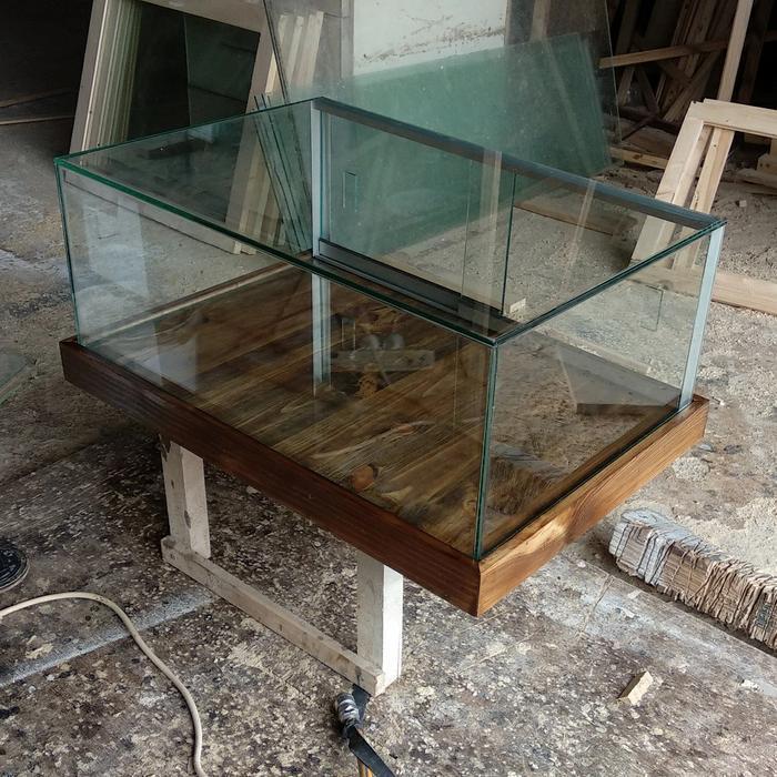 food display etalase frameless roti kue cafe resto 80x45x30 dan tray