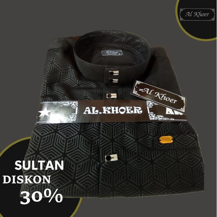 Bisa Cod - Kemeja Sultan Kemko Pria Dewasa Kemko Kurta Sultan Embos Lengan Panjang Hijau Hitam Koko 