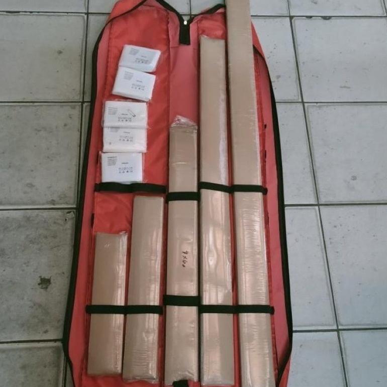 Spalk Set Bidai Kayu + 5 Kain Mitela Lengkap