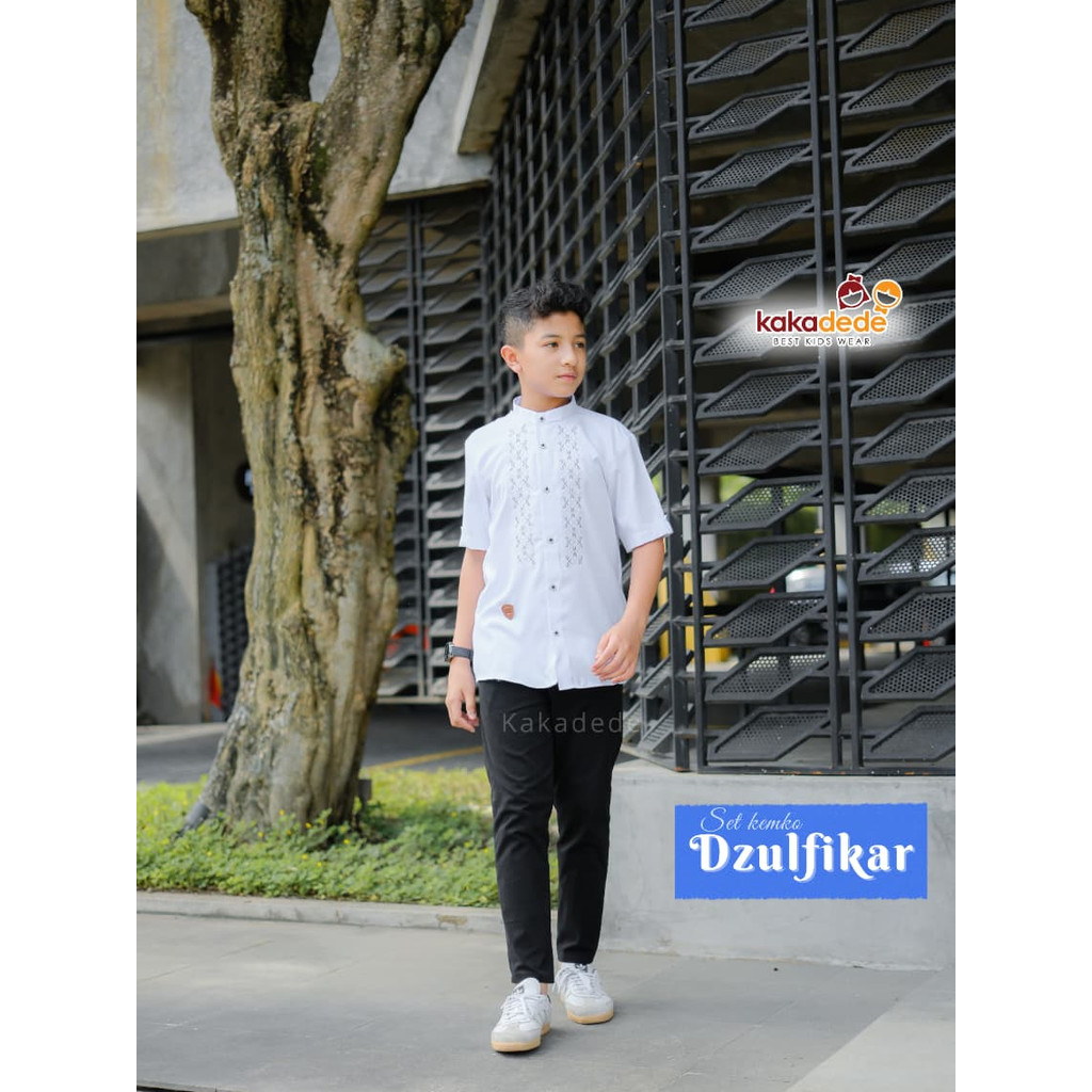 Setelan Koko Putih Anak & Remaja 5-16Tahun | koko anak Katun | Dzulfikar set by Kakadede Kidswear