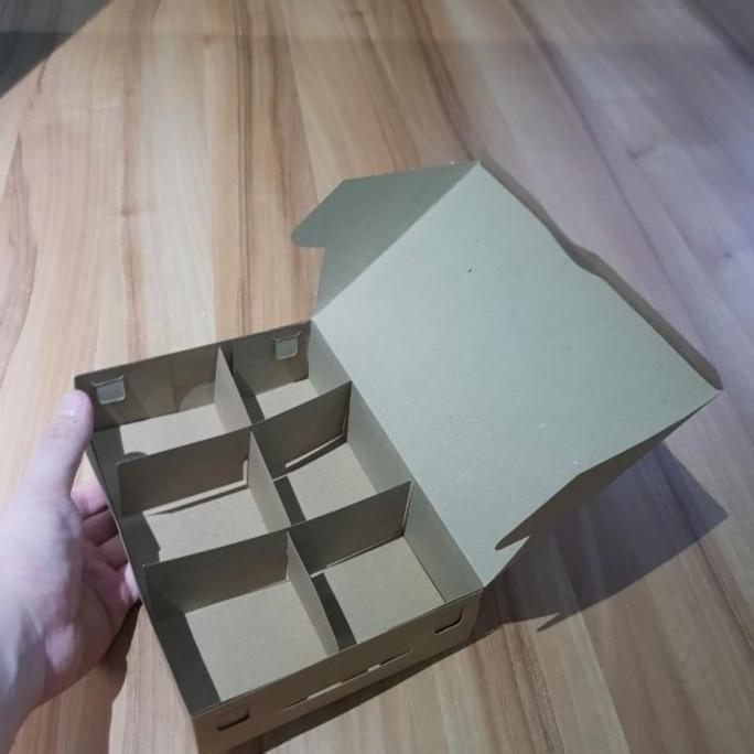 Dus coklat uk. 22x15x5.5 cm utk eggtart / fruit pie tart isi 6 pcs