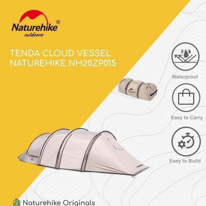Terlaris Tenda Camping / Glamping / Tunnel Cloud Vessel Naturehike Nh20Zp015