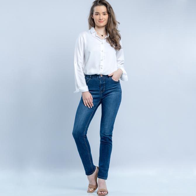 C2 Thumby Medium Blue Jeans Dual Push Skinny Wanita