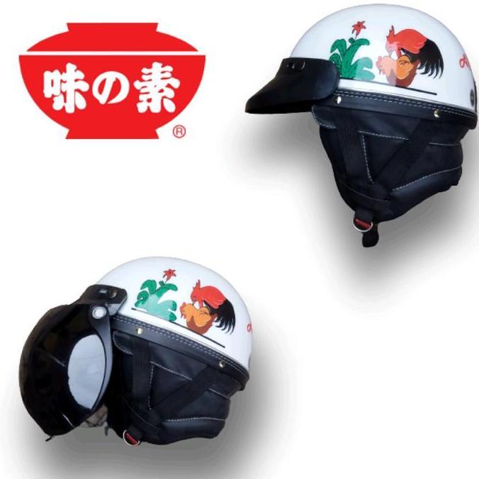 HELM RETRO CHIPS MOTIF AYAM JAGO MANGKOK Motorcycle