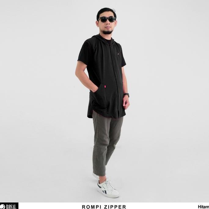 Rosal Rompi Sholat Zipper Rompi Hoodie Pakaian Pelapis Solat Pria