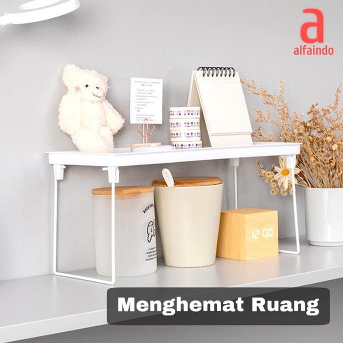 Rak Penyimpanan Meja Lipat Serbaguna Storage Stationery Dekstop Plastik Aesthetic Rt018L Baru