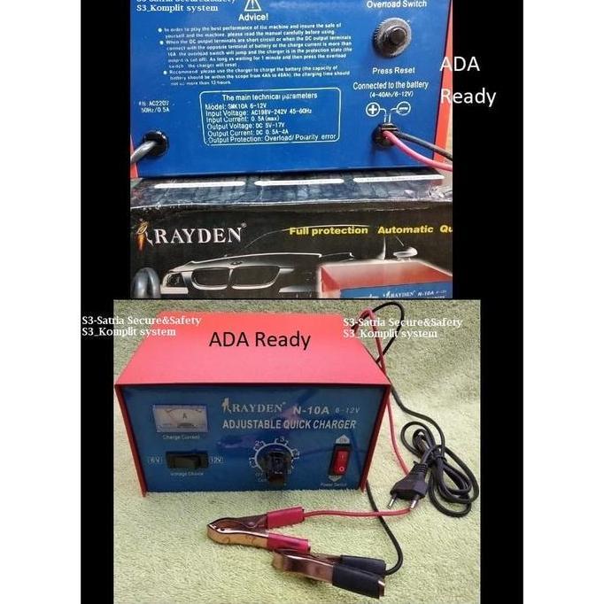 CHARGER AKI RAYDEN 10A BENTUK SOLID KECIL / CAS AKI 10A ASLI