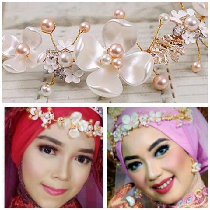 HAIRPIECE BUNGA HIJAP AKSESORIS PENGANTIN