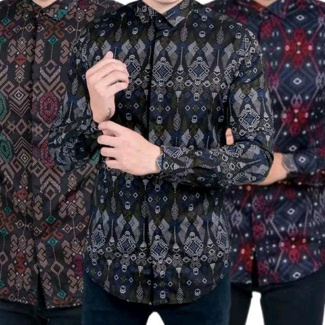 Arrival Kemeja Batik New Arrival Kemeja Batik Hitam Pria Panjang Katun Streatch