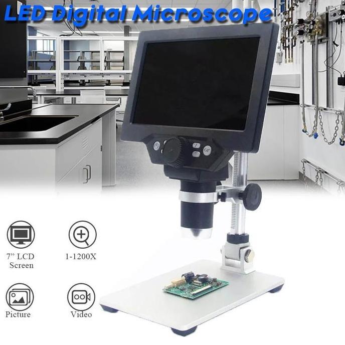 Mikroskop Digital 12MP 1200X Monitor 7 Inch with Metal Stand  microscope digital 1200X