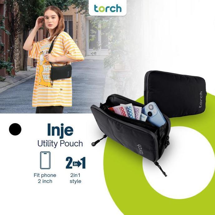 GRATIS ONGKIR - Torch Inje Sling Bag Clutch Utility Pouch Tas Selempang HP Stylish