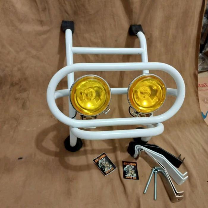 Front Rack Vespa Clasic / Bullbar Foglamp All Vespa Klasik...Aksesoris Vespa Motorcycle Original Dan
