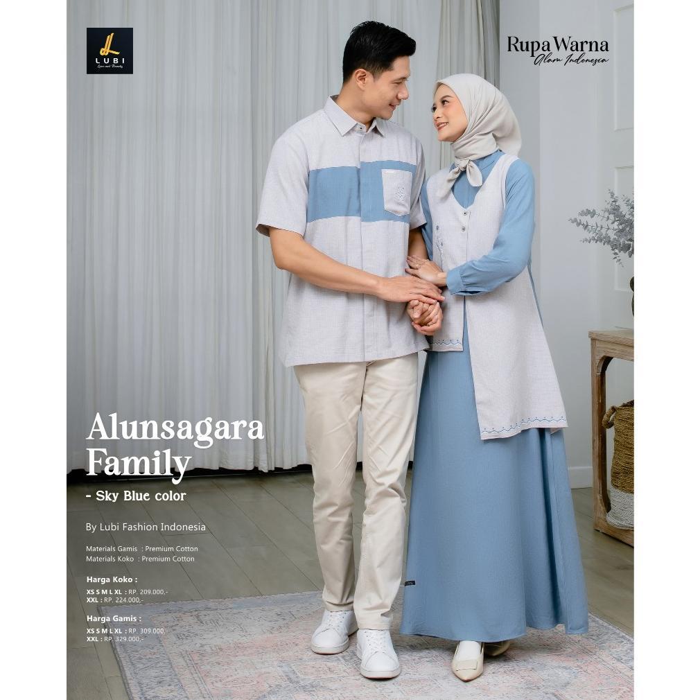 WARSIHLAPAK SARIMBIT KELUARGA LEBARAN TERBARU 2026 POLOS SIMPEL ALUNSAGARA ORI BY LUBI FASHION - BAJ