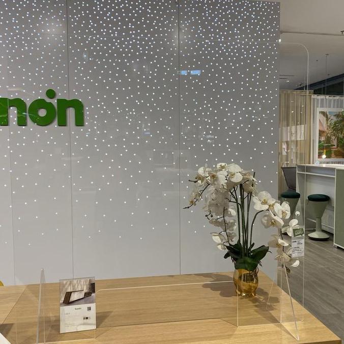 TERBARU AKRILIK PARTISI/PENYEKAT/PEMBATAS MEJA KASIR UK 120CMX120CM TEBAL 5