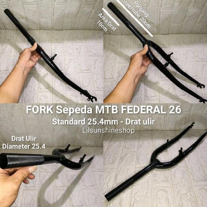 Fork Garpu GENIO Sepeda 26 MTB Federal Jadul Commuter Bike Standard DRAT ULIR 25.4mm Untuk Stem Tian