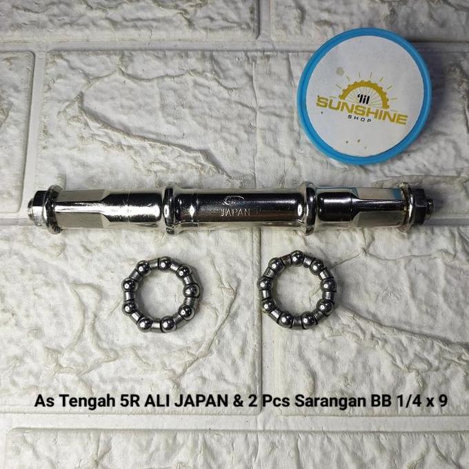 As Tengah BB Kotak Mur Samping 5R ALI JAPAN Untuk Crank Gear Tengah Sepeda MTB Lipat