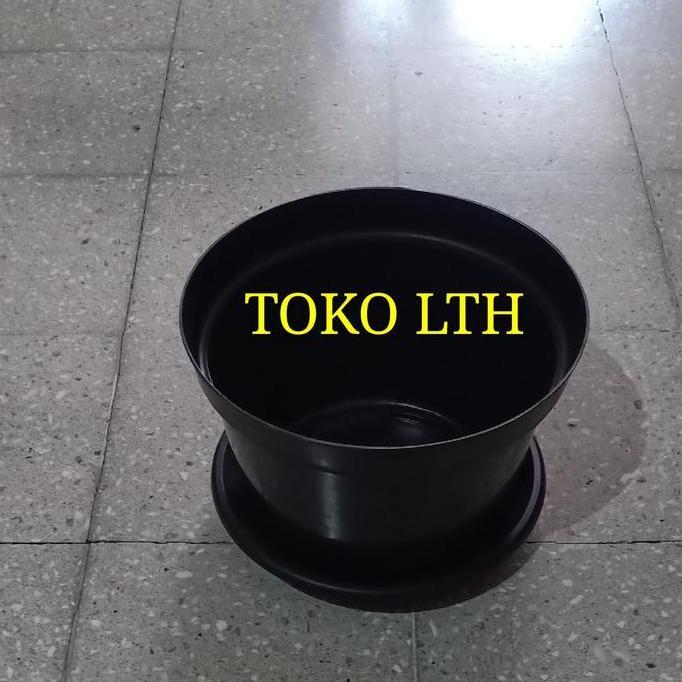 POT HITAM 35 CM POLOS PLASTIK / POT BUNGA / POT TANAMAN