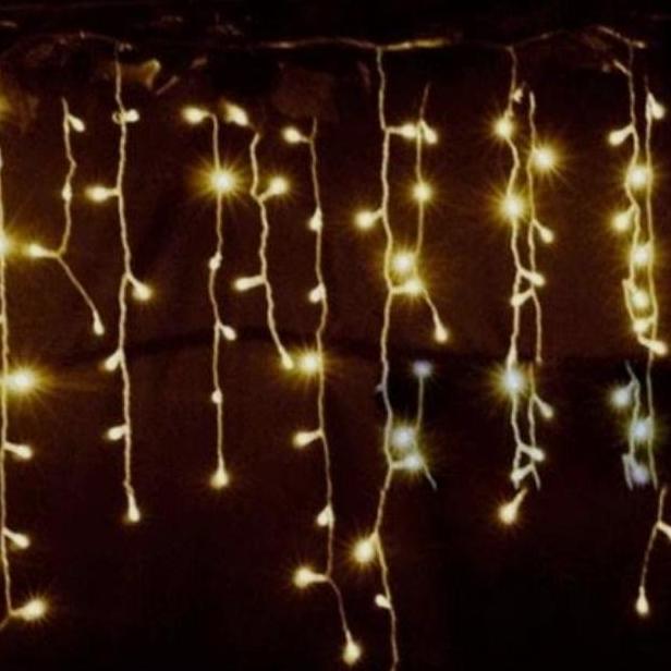 Lampu Natal LED Tirai Warm White