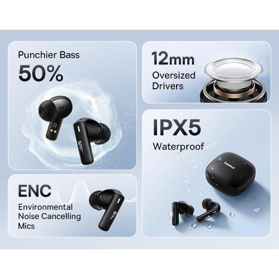 BASEUS E19 SUPER BASS TWS ENC TRUE WIRELESS EARBUDS EARPHONE IPX5 BLUETOOTH 5.3 KUALITAS TERBAIK