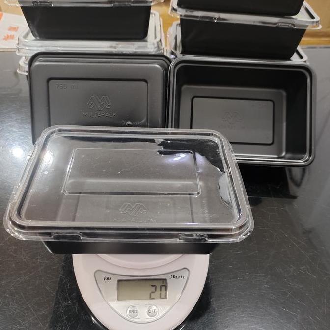 TERLARIS MIKA BENTO THINWALL 750ML +TUTUP @25 / KOTAK MAKAN PLASTIK TANPA SEKAT