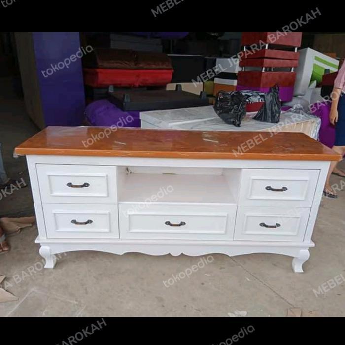 Meja Bufet Tv Serbaguna, Bufet Serbaguna Kayu Jati Duco