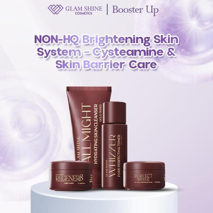 Glamshine Non-HQ Brightening Skin System Cysteamine & Skin Barrier Care | Paket Skincare Daily Korea