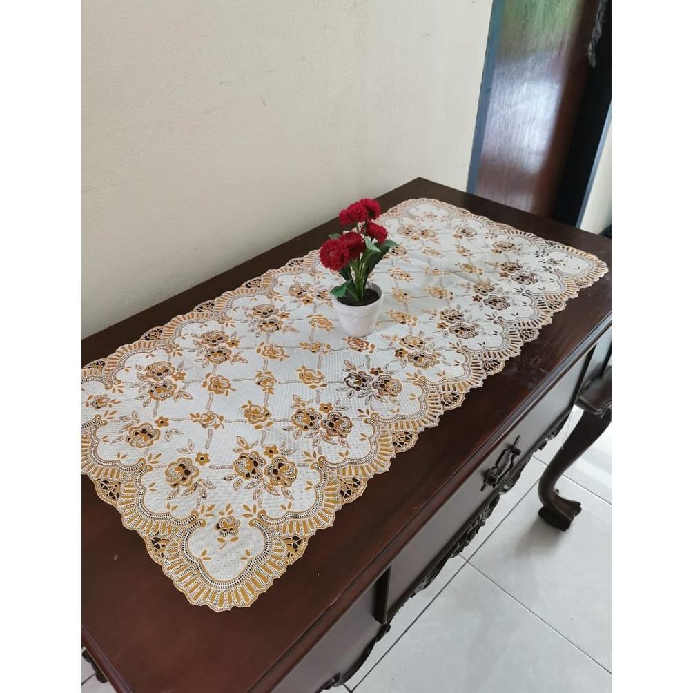 DISKON TAPLAK MEJA RUANG TAMU MURAH ANTI AIR / TAPLAK MEJA EMAS GOLD / TAPLAK MEJA LEBARAN / TABLE M