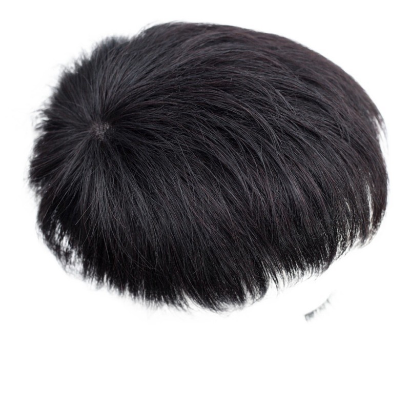 Rambut Palsu Pria Botak Penutup Botak Depan Wig Pria Botak Toupee Pria Alami Tutup Botak Dahi Depan