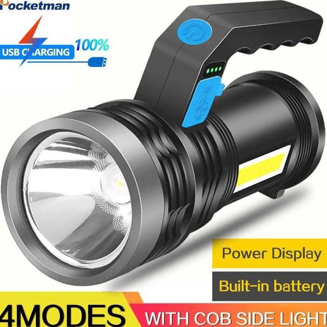 KRISWO Senter LED Waterproof USB 10W Cree XPE + COB