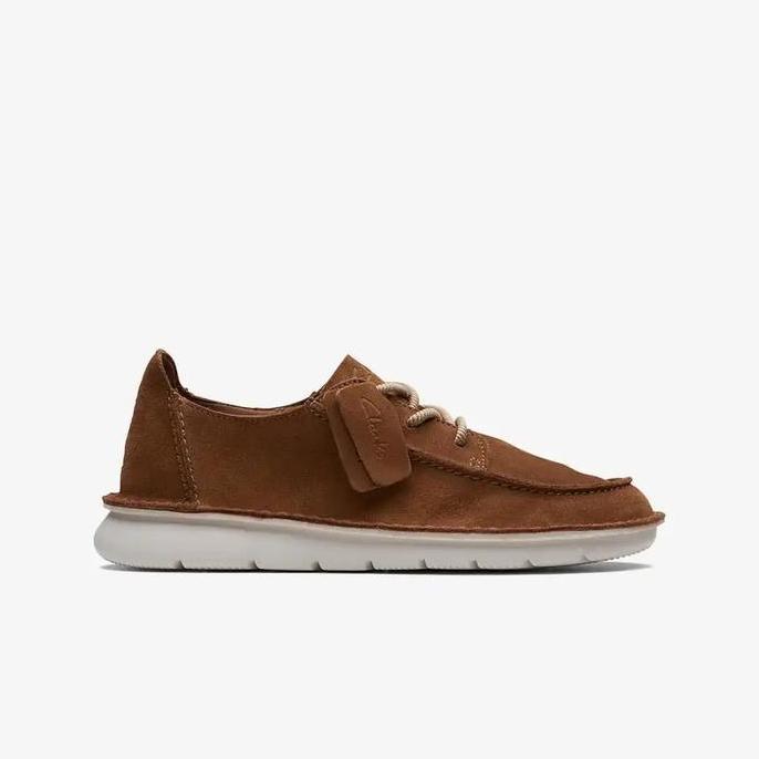 Ready CLARKS Colehill Seam Original Sneakers Pria Leather Suede - Dark Tan