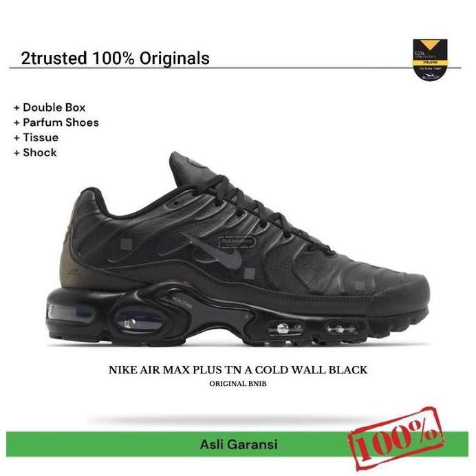 Ready Sepatu Sneakers Pria NIKE AIR MAX PLUS TN A COLD WALL BLACK ORIGINAL BNIB TrustedGuarantee