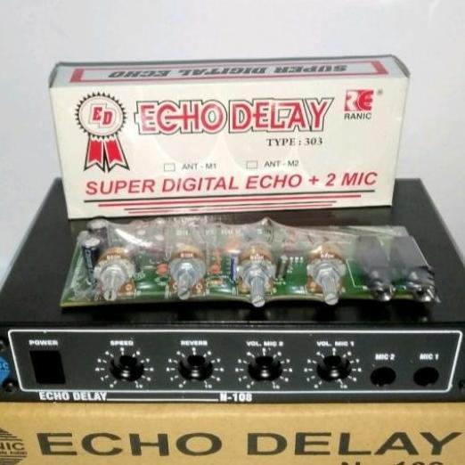 KOQOZIE kit echo delay 2 mic plus box