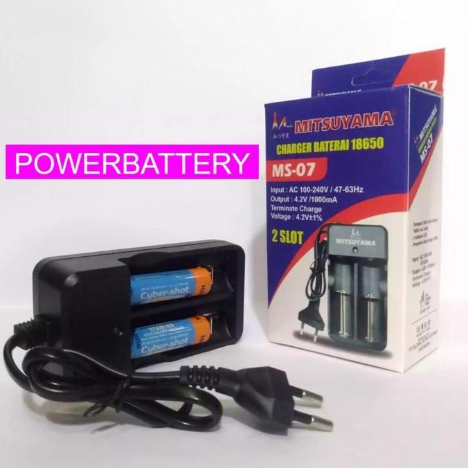 Charger Baterai 18650 Mitsuyama MS-07 Charger 2 Slot Charger Baterai Universal 18650 3.7V murah
