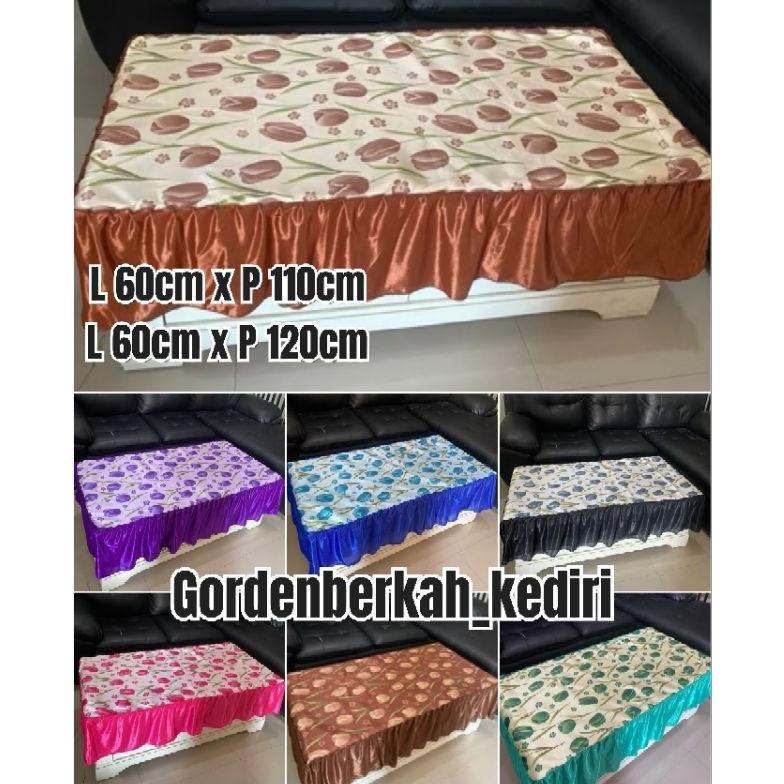 FREE ONGKIR TAPLAK MEJA TULIP NEW ARRIVAL/TAPLAK MEJA TAMU RUMBAI KAIN SATIN/TAPLAK MEJA KOTAK UKURA