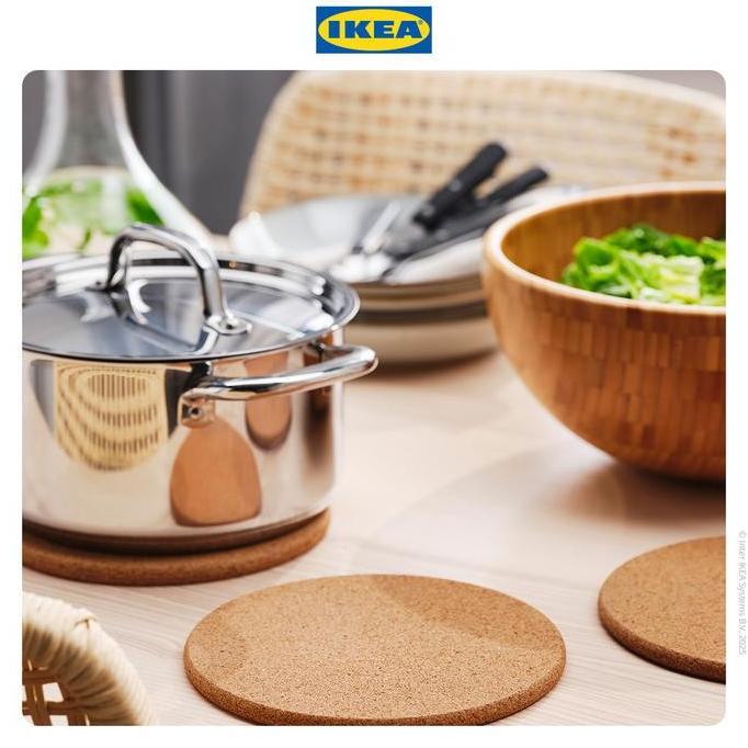 IKEA HEAT Alas Tatakan Panci Bahan Gabus 19cm Set Isi 3pcs