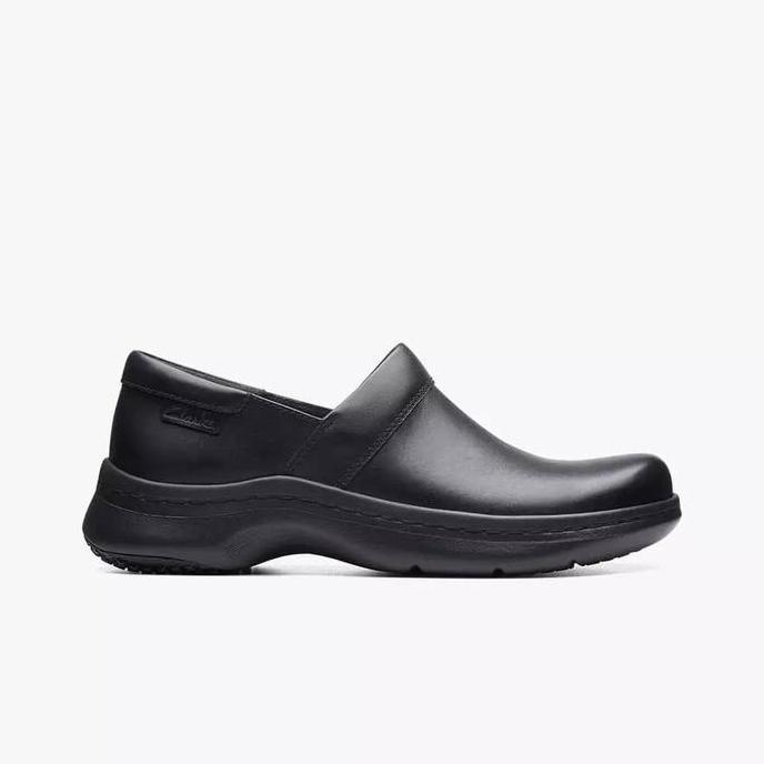 Ready Clarks ClarksPro Gem Original Women's Slip On Leather - Black