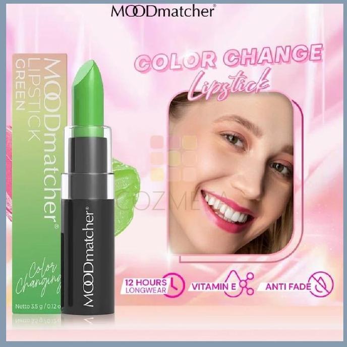 PROMO - Moodmatcher Lipstick Green Lipstik Hijau Berubah Warna Tahan Lama