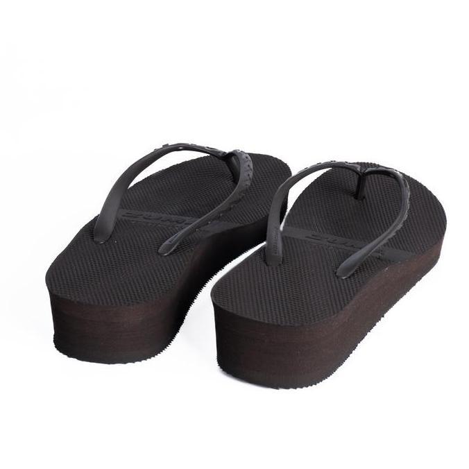 Zuma Women Tiffany 10 Chesnut, Sandal Jepit Wanita Wedges Karet Polos, Coklat Kehitaman