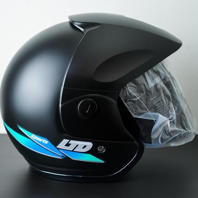 Helm LTD Sport Sports Import Made in Malaysia SNI ISO Helmet Pelindung Kepala Kaca Visor Hitam Black