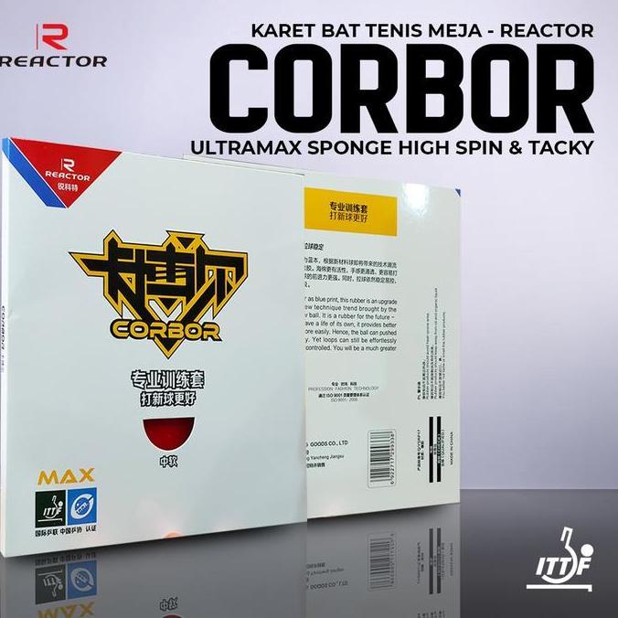 Karet Bat Tenis Meja Pingpong Reactor Corbor Sponge High Spin Tacky