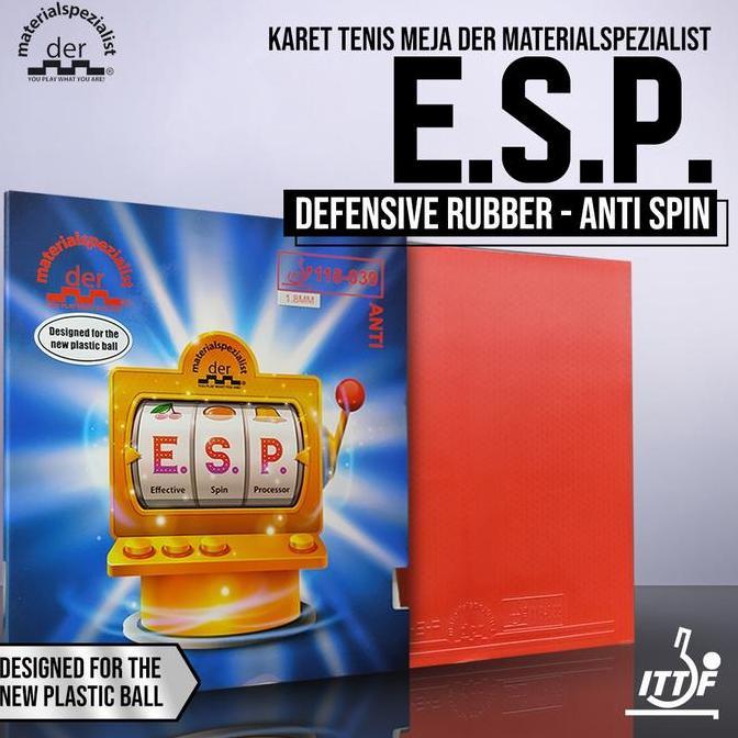 Karet Bat Tenis Meja Pingpong Der Materialspezialist E.S.P ESP Anti Spin Original