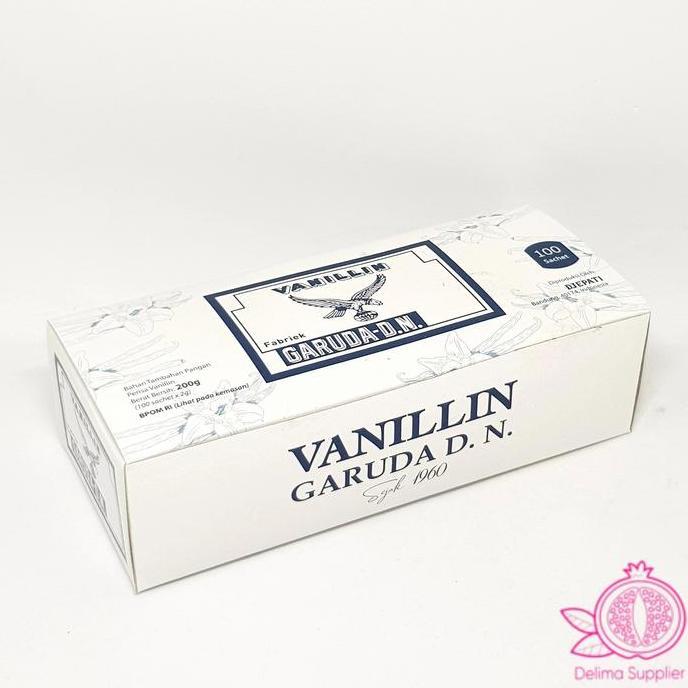 Vanili Garuda Vanillin 1 Dus (2g/pcs) - Bahan Perisa Baking Kue