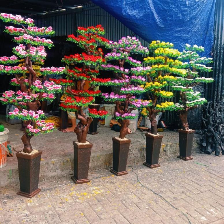 VELQEN HIASAN SUDUT RUANGAN DENGAN POT TINGGI 175CM // HIASAN BUNGA SAKURA JUMBO// POHON PLASTIK RUA