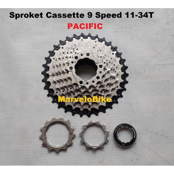 Sproket FreeWheel Susun Sepeda 9 Speed 11-34T Cassette PACIFIC